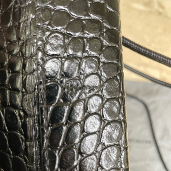 RARE BALENCIAGA Preowned Everyday XXS Shopping Tote Black embossed crocodile - Picture 11 of 16